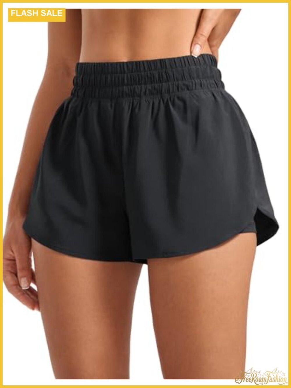 High Waisted Running Shorts for Women 3" Inseam, Water Resistant, Zipper Pocket